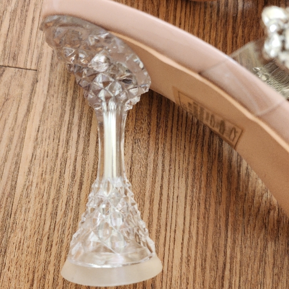 Vera Wang Nude Heels with Crystal Embellishments - Picture 5 of 13